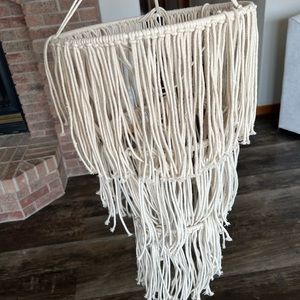 Macrame boho fringe chandelier hanging decor